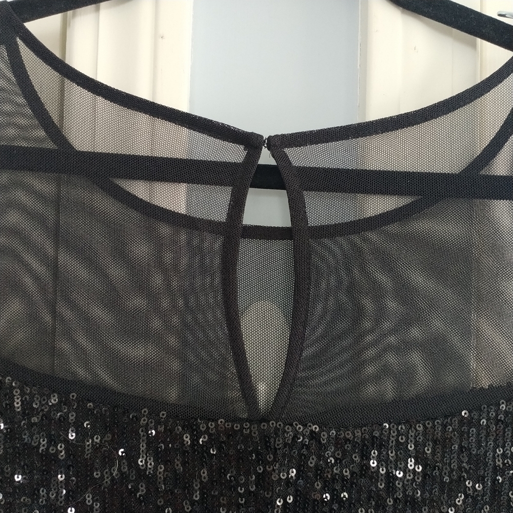 R&M Richards Black Sequins Mesh Dress Special Occasions 14 - Picture 8 of 14